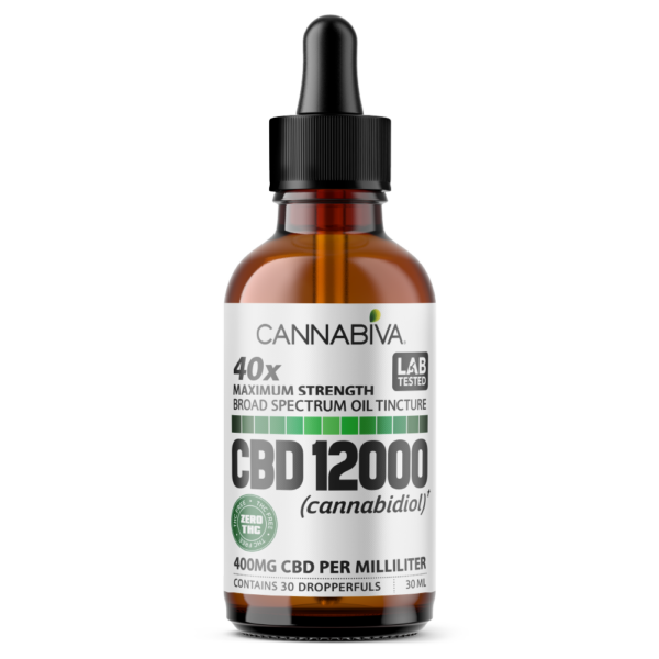 Cannabiva 12000MG Broad Spectrum CBD Oil Tincture - Maximum Strength - Wholesale, White Label, Private Label, Bulk