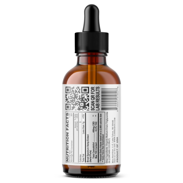 Cannabiva 12000MG Broad Spectrum CBD Oil Tincture - Maximum Strength - Ingredients Label