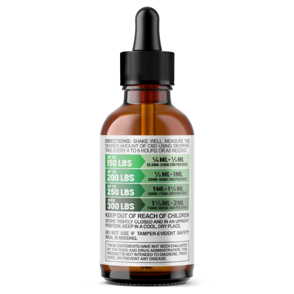 Cannabiva 1500MG Broad Spectrum CBD Oil Tincture - Extra Strength - Usage, Dosage and Safety Label