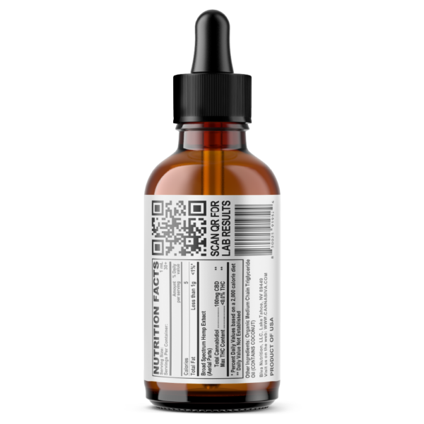 Cannabiva 3000MG Broad Spectrum CBD Oil Tincture - Super Strength - Ingredients Label