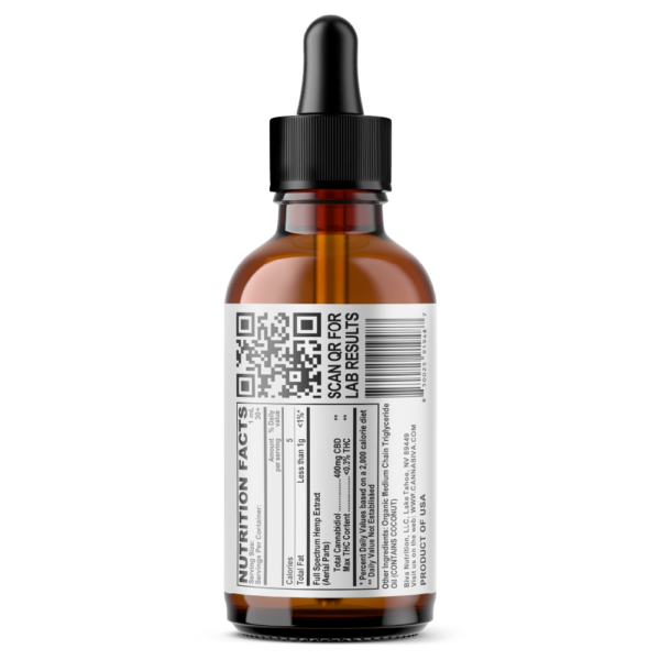 Cannabiva 12000MG Full Spectrum CBD Oil Tincture - Maximum Strength - Ingredients Label