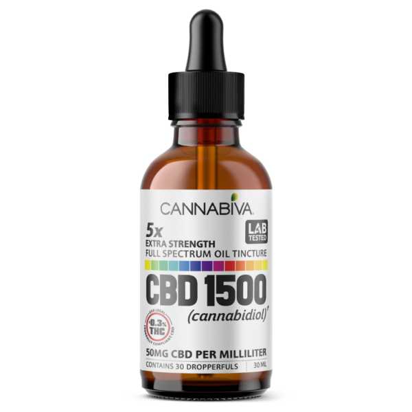 Cannabiva 1500MG Full Spectrum CBD Oil Tincture - Extra Strength - Wholesale, White Label, Private Label, Bulk