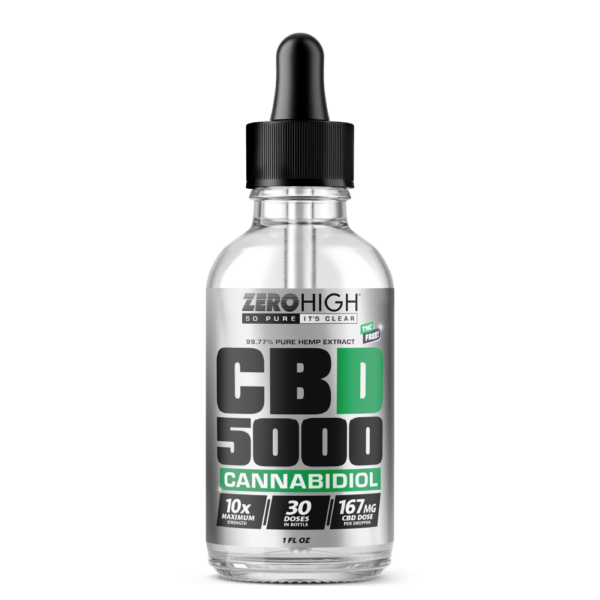 Zero High 5000MG Pure Isolate CBD Oil with No THC - Wholesale, White Label, Private Label