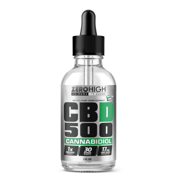 Zero High 500MG Pure Isolate CBD Oil with No THC - Wholesale, White Label, Private Label