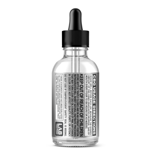 1000MG CBG Oil Tincture - 10x Strength Cannabigerol Pure Isolate With No THC - Usage, Dosage and Safety Label