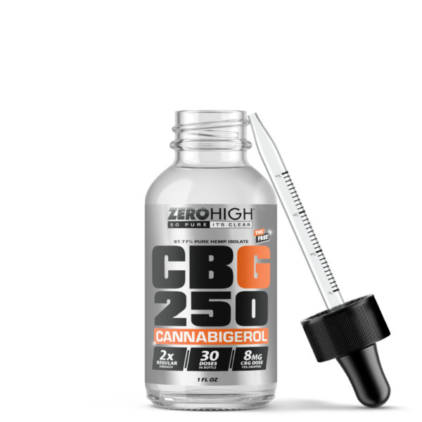 250MG CBG Oil Tincture - 2x Strength Cannabigerol Pure Isolate With No THC - With Dropper