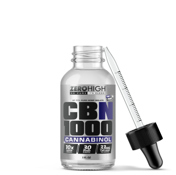 Zero High 1000MG Cannabinol CBN Oil Tincture - 10x Strength - Pure Isolate No THC - With Dropper