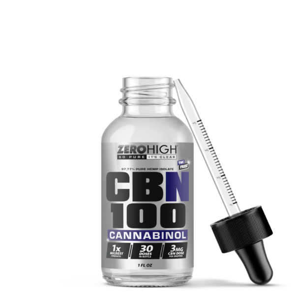 Zero High 100MG Cannabinol CBN Oil Tincture - Mild Strength - Pure Isolate No THC - With Dropper