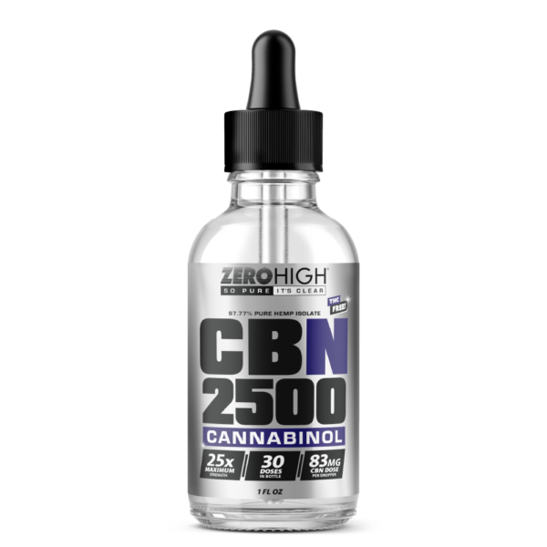 Zero High 2500MG Cannabinol CBN Oil Tincture - 25x Strength - Pure Isolate No THC - Wholesale, White Label, Private Label, Bulk