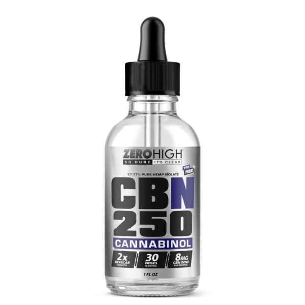 Zero High 250MG Cannabinol CBN Oil Tincture - 2x Strength - Pure Isolate No THC - Wholesale, White Label, Private Label, Bulk