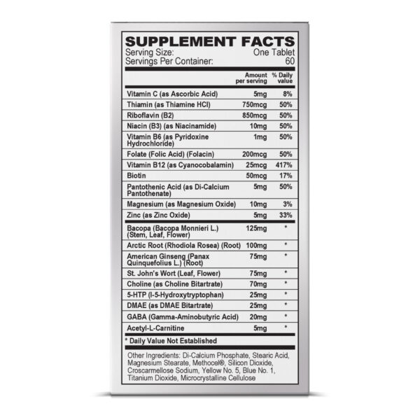 Vibratta for Energy and Focus - Supplement Facts