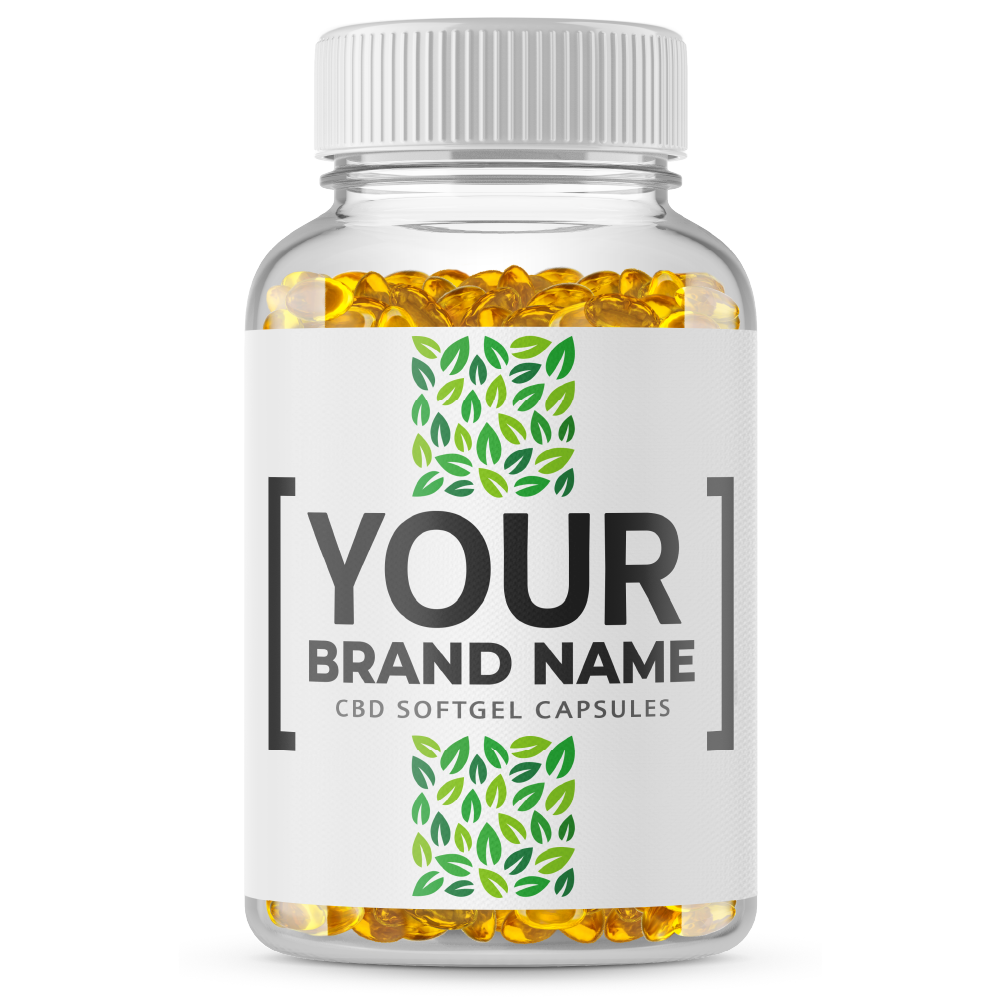 CBD Softgel Capsule Supplements - 6000MG White Label and Private Label Bottle