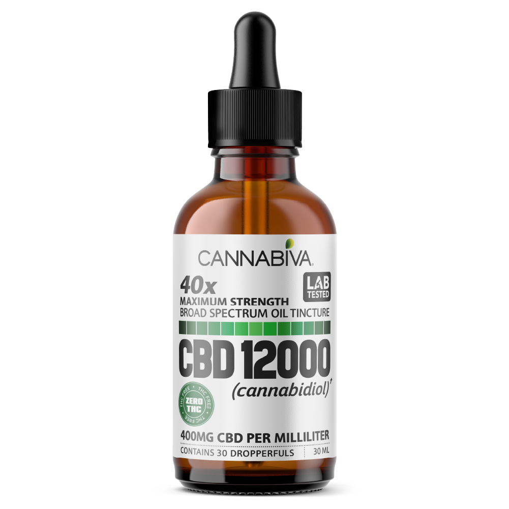 Cannabiva 12000MG Broad Spectrum CBD Oil Tincture - Maximum Strength - Wholesale