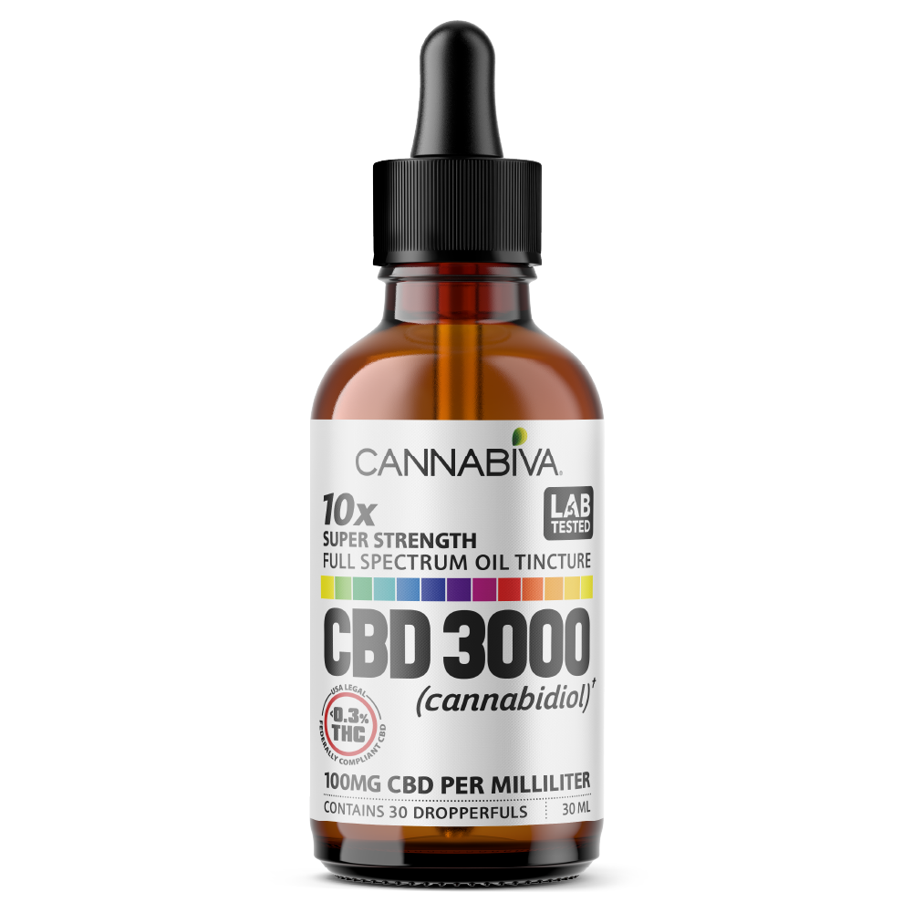 Cannabiva 3000MG Full Spectrum CBD Oil Tincture - Super Strength - Wholesale