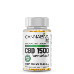Cannabiva 1500MG Broad Spectrum CBD Oil Softgel Capsule Supplement Pill - Wholesale