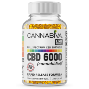 Cannabiva 6000MG Full Spectrum CBD Oil Softgel Capsule Supplement Pill - Wholesale