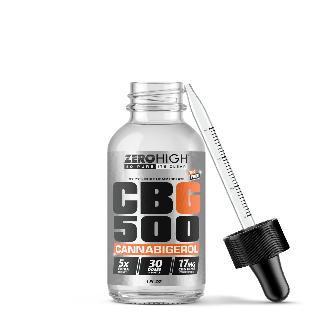 500MG CBG Oil Tincture - 5x Strength Cannabigerol Pure Isolate With No THC - With Dropper