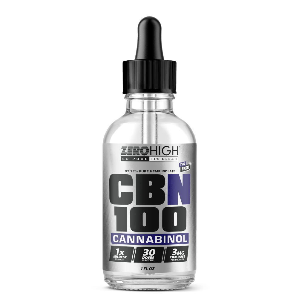Zero High 100MG Cannabinol CBN Oil Tincture - Mild Strength - Pure Isolate No THC - Wholesale