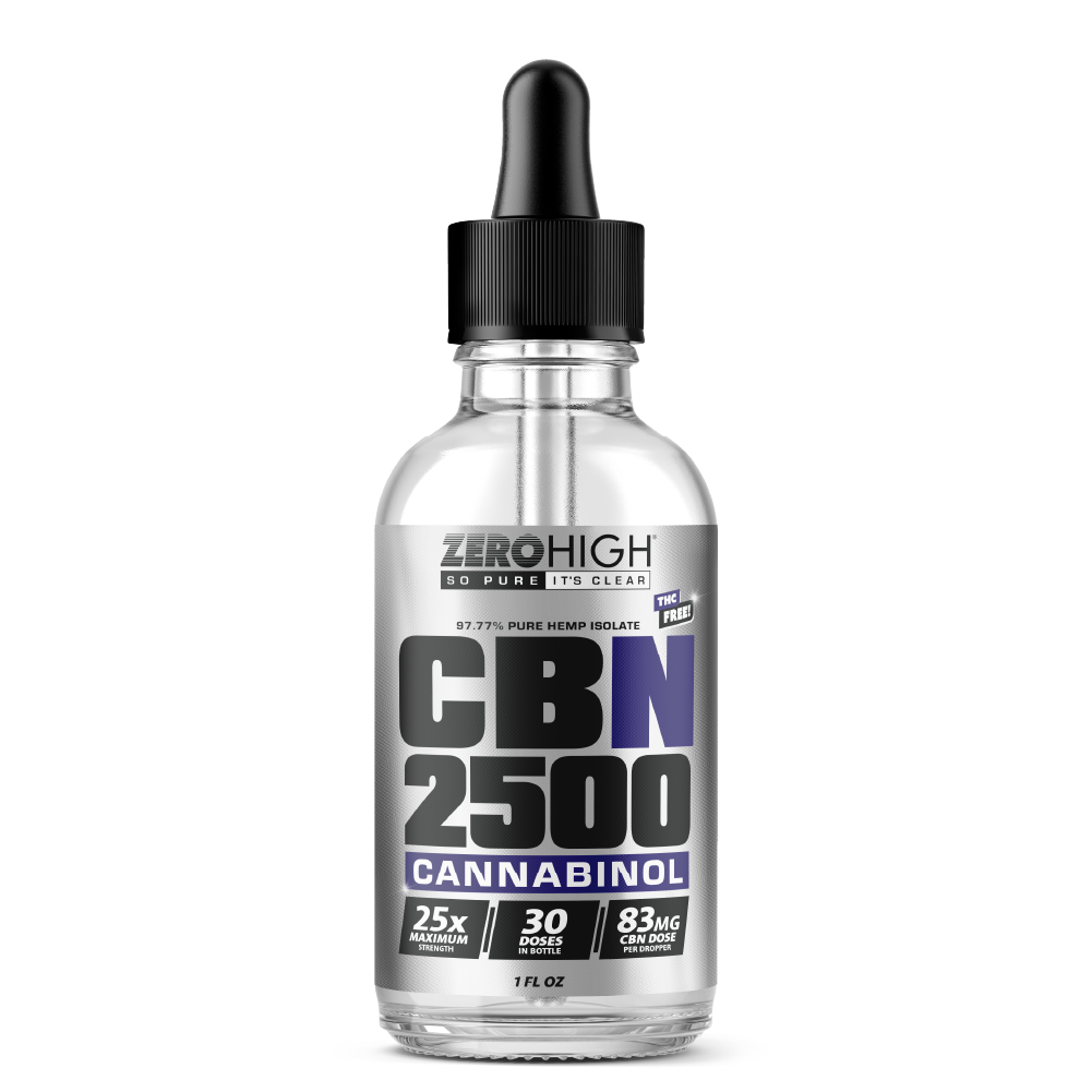 Zero High 2500MG Cannabinol CBN Oil Tincture - 25x Strength - Pure Isolate No THC - Wholesale